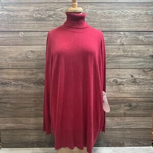 DG2 Diane Gilman Red Turtleneck Sweater SZ 3X C101780